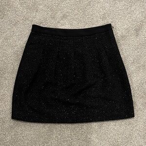 LOFT Black Sparkle Mini Skirt